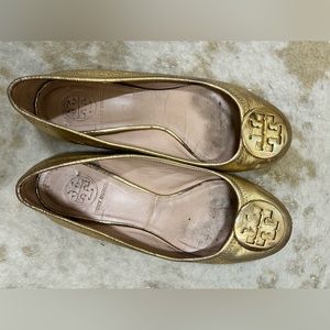 Gold Tory Burch Flats